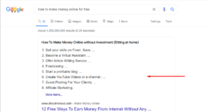 image showing featured snippet