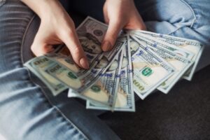 Image showing hand full of bank notes