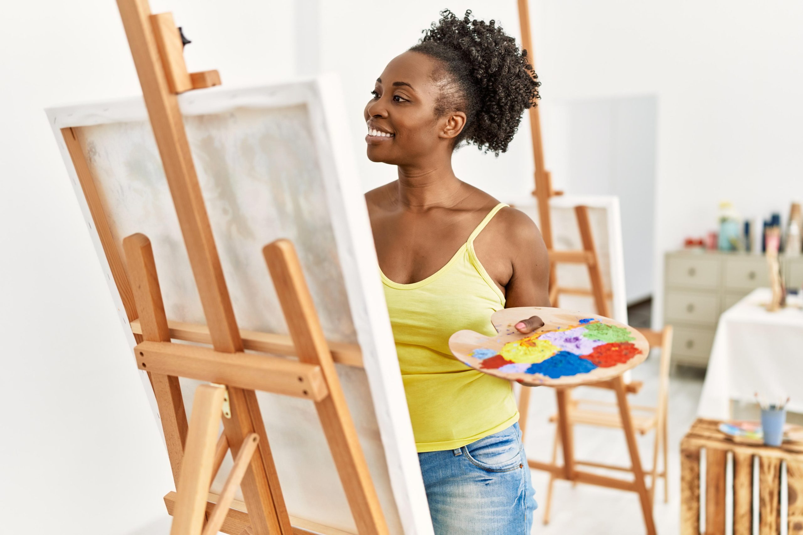 A Nigerian Artist Painting