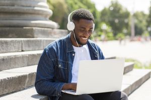 Person Building a One Page Website